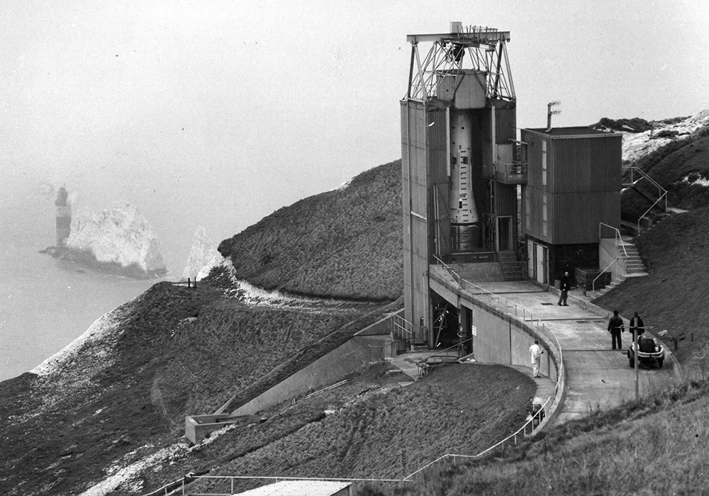 Black Arrow on test at the High Down Test Site on the Isle of Wight